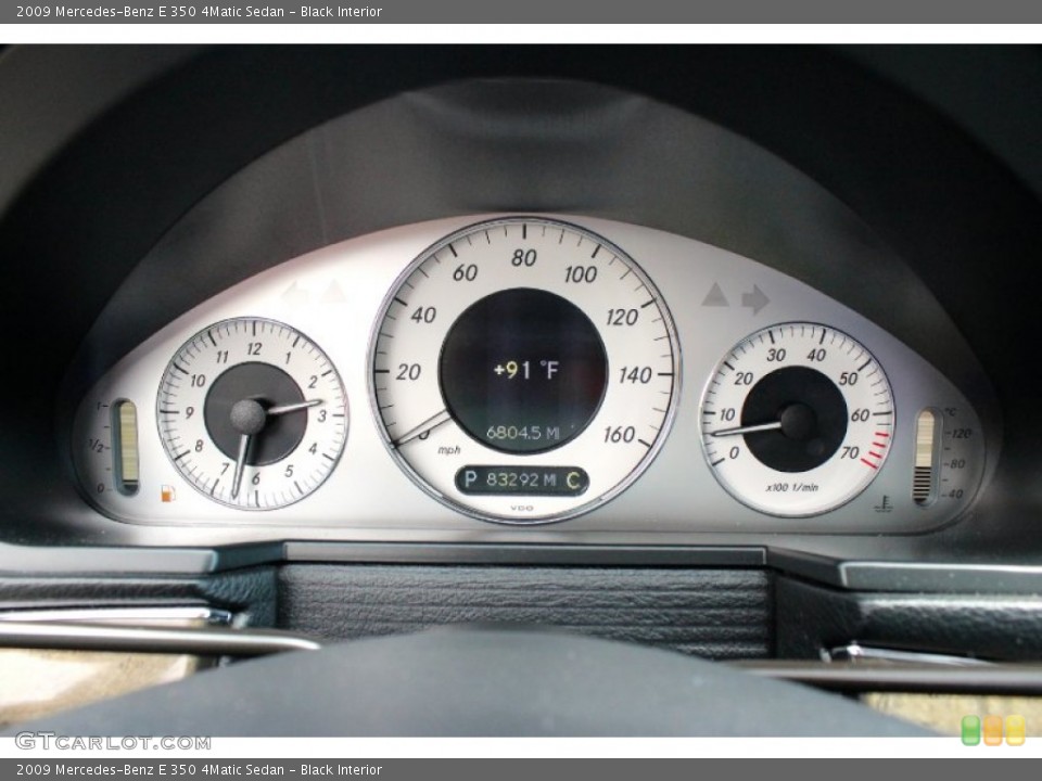 Black Interior Gauges for the 2009 Mercedes-Benz E 350 4Matic Sedan #94754497