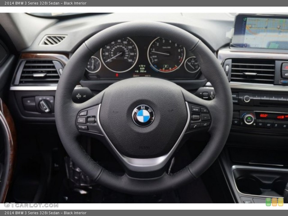 Black Interior Steering Wheel for the 2014 BMW 3 Series 328i Sedan #94767280
