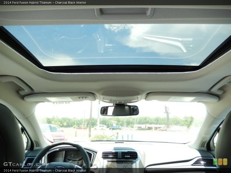 Charcoal Black Interior Sunroof for the 2014 Ford Fusion Hybrid Titanium #94775712