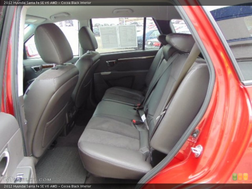 Cocoa Black Interior Rear Seat for the 2012 Hyundai Santa Fe SE V6 AWD #94799937