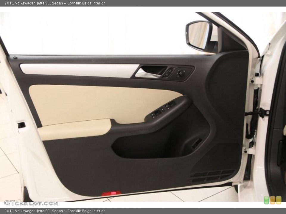 Cornsilk Beige Interior Door Panel for the 2011 Volkswagen Jetta SEL Sedan #94802076