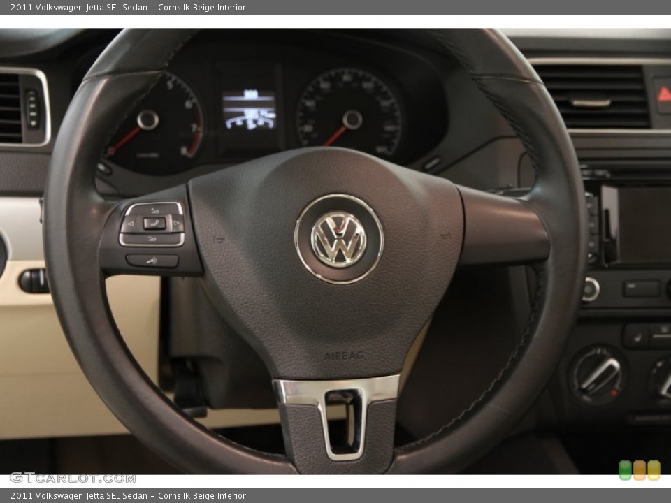 Cornsilk Beige Interior Steering Wheel for the 2011 Volkswagen Jetta SEL Sedan #94802106