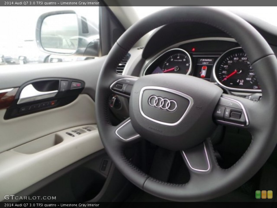 Limestone Gray Interior Steering Wheel for the 2014 Audi Q7 3.0 TFSI quattro #94805322
