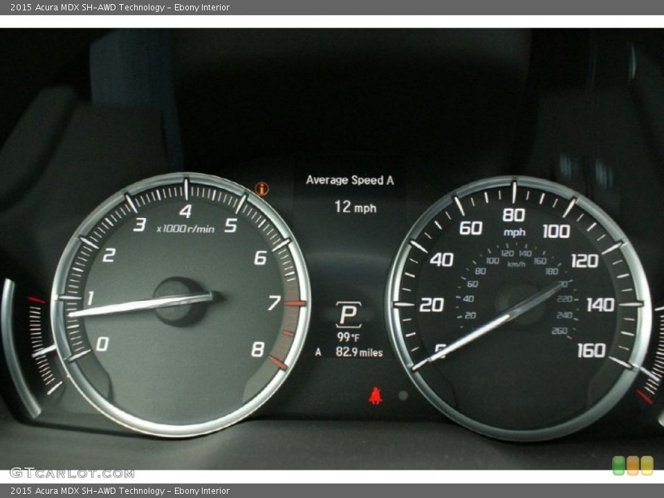Ebony Interior Gauges for the 2015 Acura MDX SH-AWD Technology #94827242