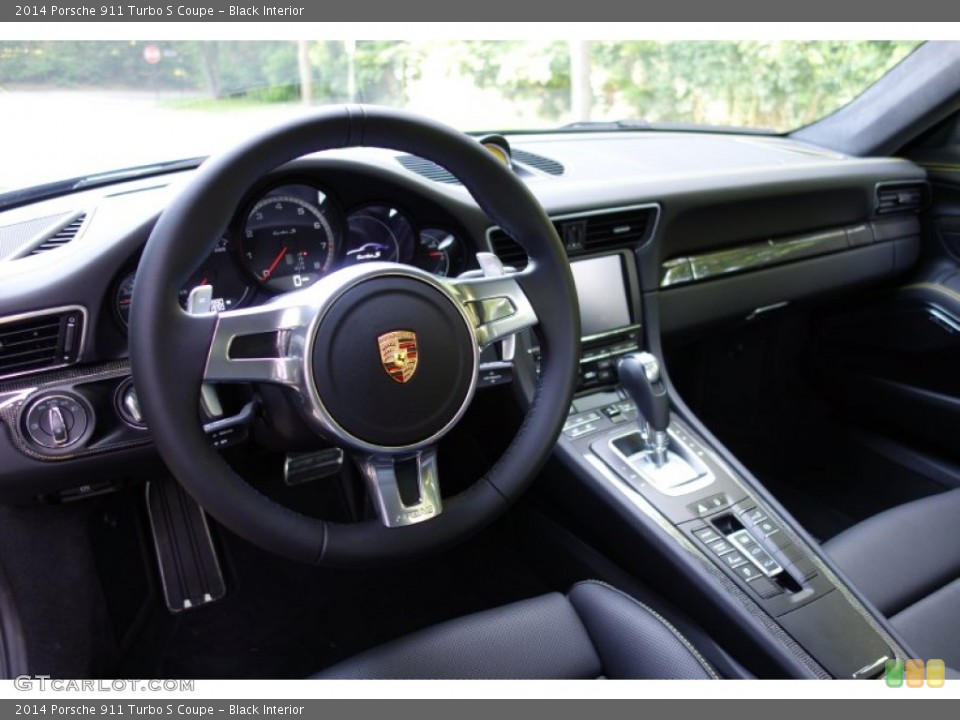 Black Interior Dashboard for the 2014 Porsche 911 Turbo S Coupe #94834526