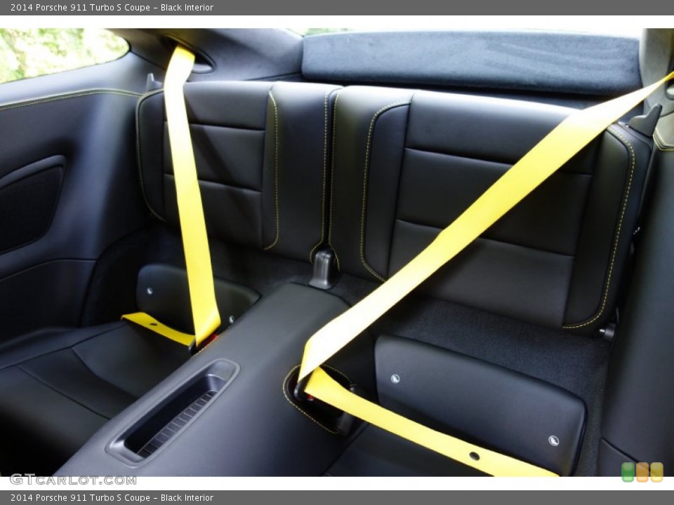 Black Interior Rear Seat for the 2014 Porsche 911 Turbo S Coupe #94834620