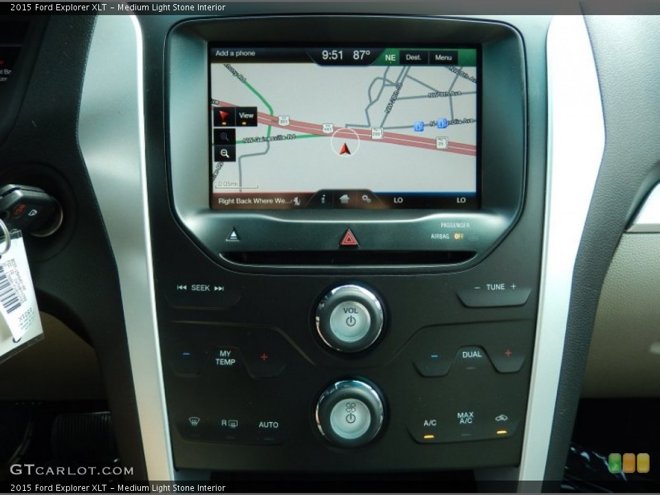 Medium Light Stone Interior Navigation for the 2015 Ford Explorer XLT #94842848