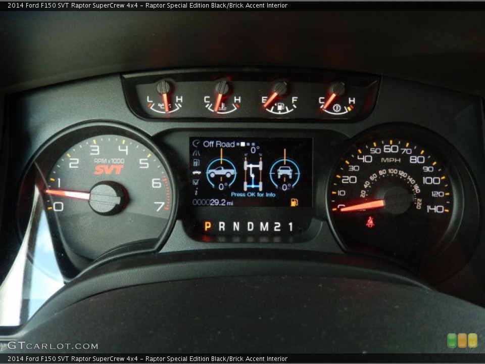 Raptor Special Edition Black/Brick Accent Interior Gauges for the 2014 Ford F150 SVT Raptor SuperCrew 4x4 #94845467