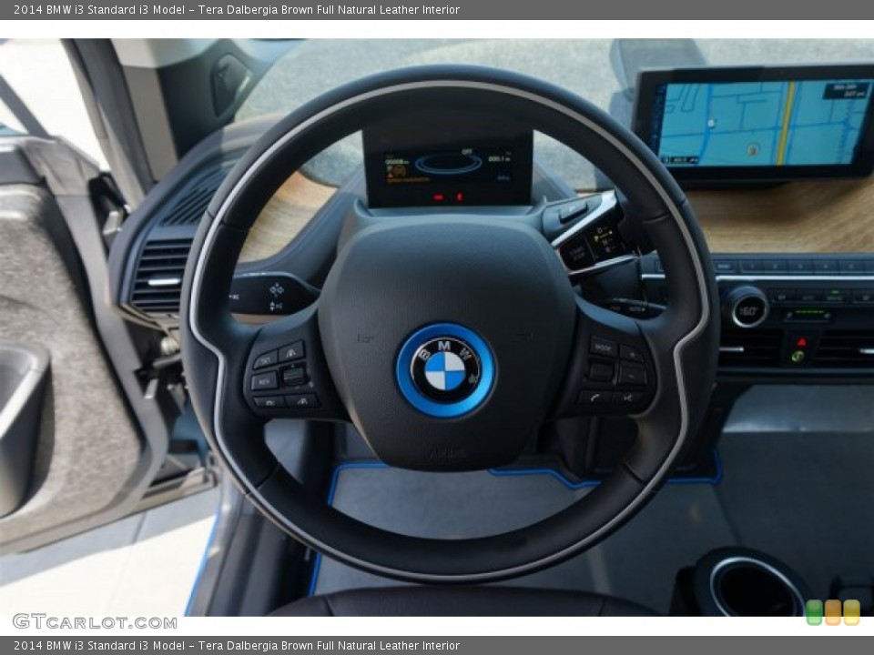 Tera Dalbergia Brown Full Natural Leather Interior Steering Wheel for the 2014 BMW i3  #94846016