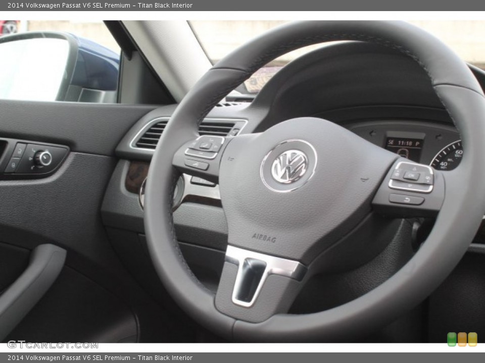 Titan Black Interior Steering Wheel for the 2014 Volkswagen Passat V6 SEL Premium #94846976