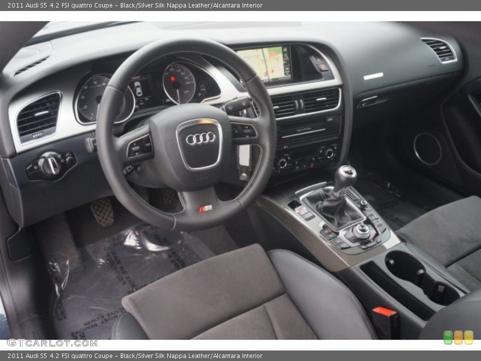 Black/Silver Silk Nappa Leather/Alcantara Interior Prime Interior for the 2011 Audi S5 4.2 FSI quattro Coupe #94857623