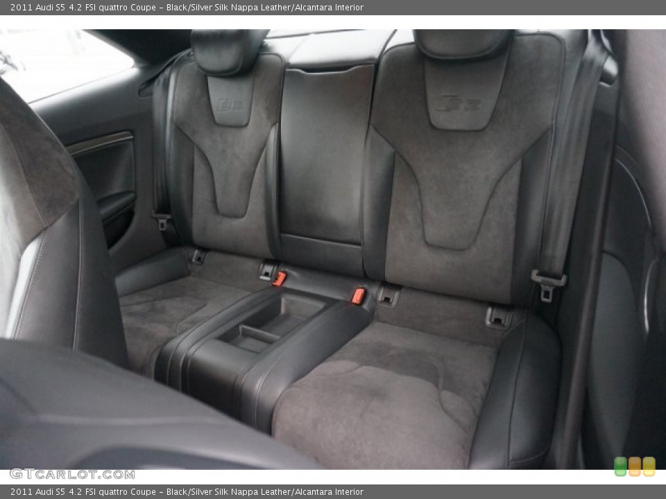 Black/Silver Silk Nappa Leather/Alcantara Interior Rear Seat for the 2011 Audi S5 4.2 FSI quattro Coupe #94857707