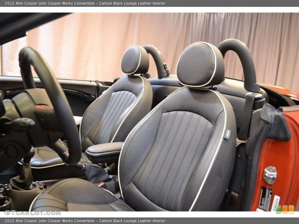 Carbon Black Lounge Leather Interior Front Seat for the 2013 Mini Cooper John Cooper Works Convertible #94859474