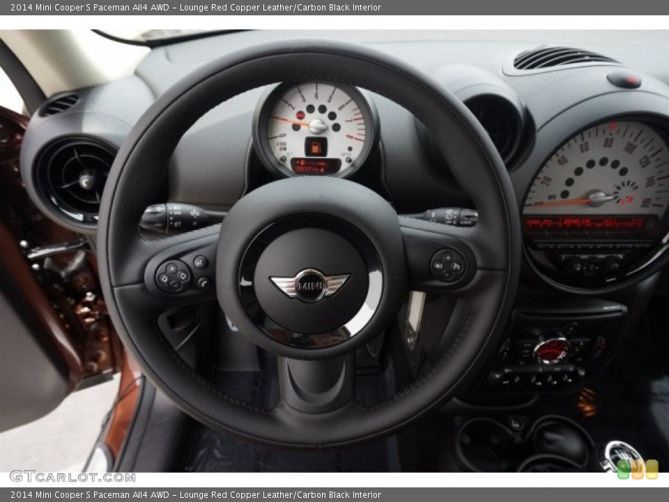 Lounge Red Copper Leather/Carbon Black Interior Steering Wheel for the 2014 Mini Cooper S Paceman All4 AWD #94860047