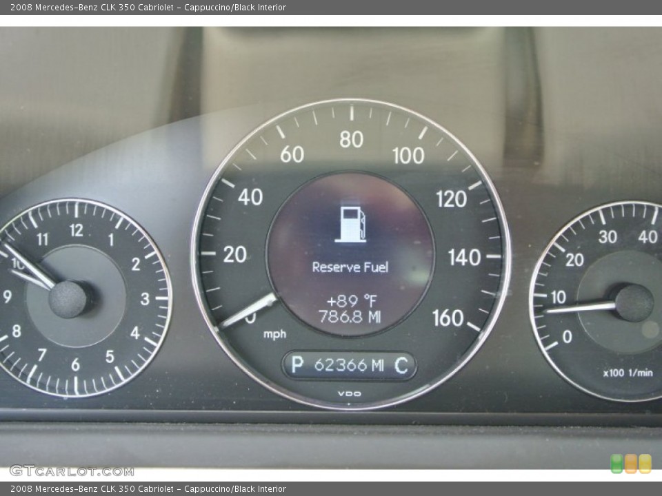 Cappuccino/Black Interior Gauges for the 2008 Mercedes-Benz CLK 350 Cabriolet #94860872