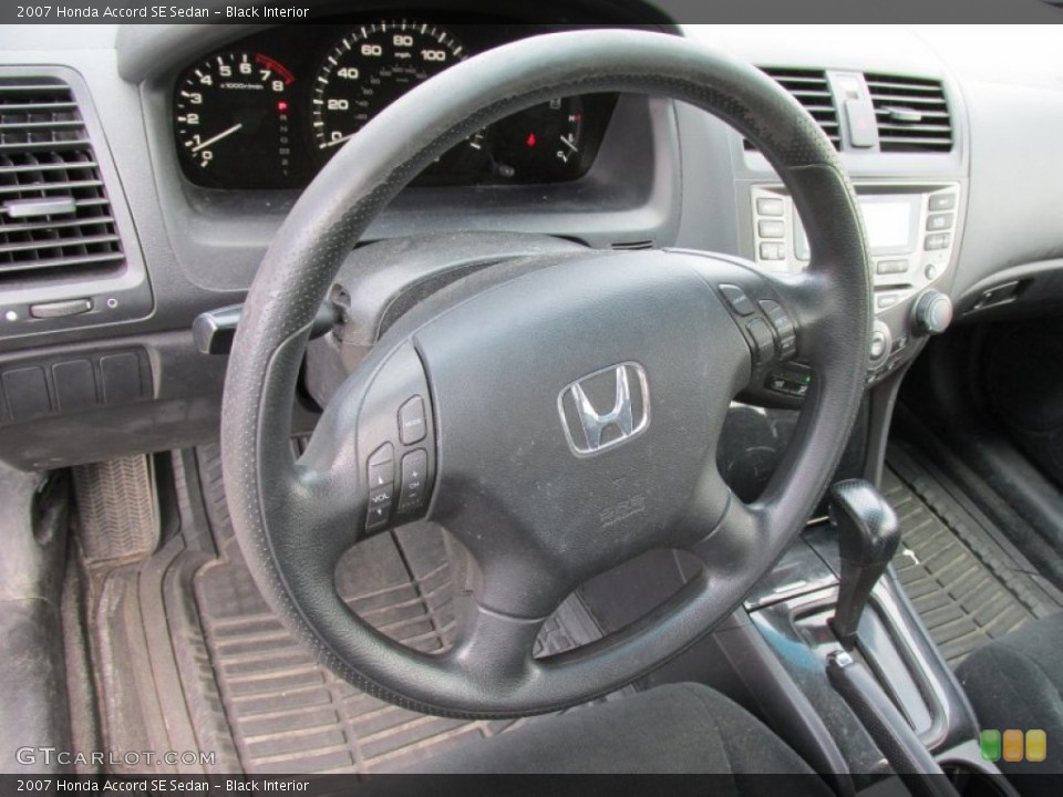 Black Interior Steering Wheel for the 2007 Honda Accord SE Sedan #94869530