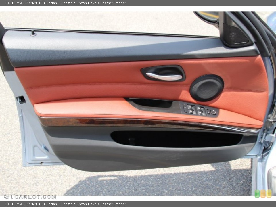 Chestnut Brown Dakota Leather Interior Door Panel for the 2011 BMW 3 Series 328i Sedan #94926624