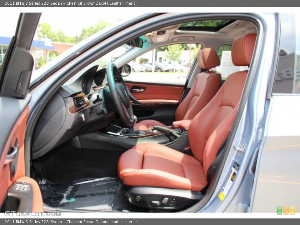 Chestnut Brown Dakota Leather Interior Front Seat for the 2011 BMW 3 Series 328i Sedan #94926668