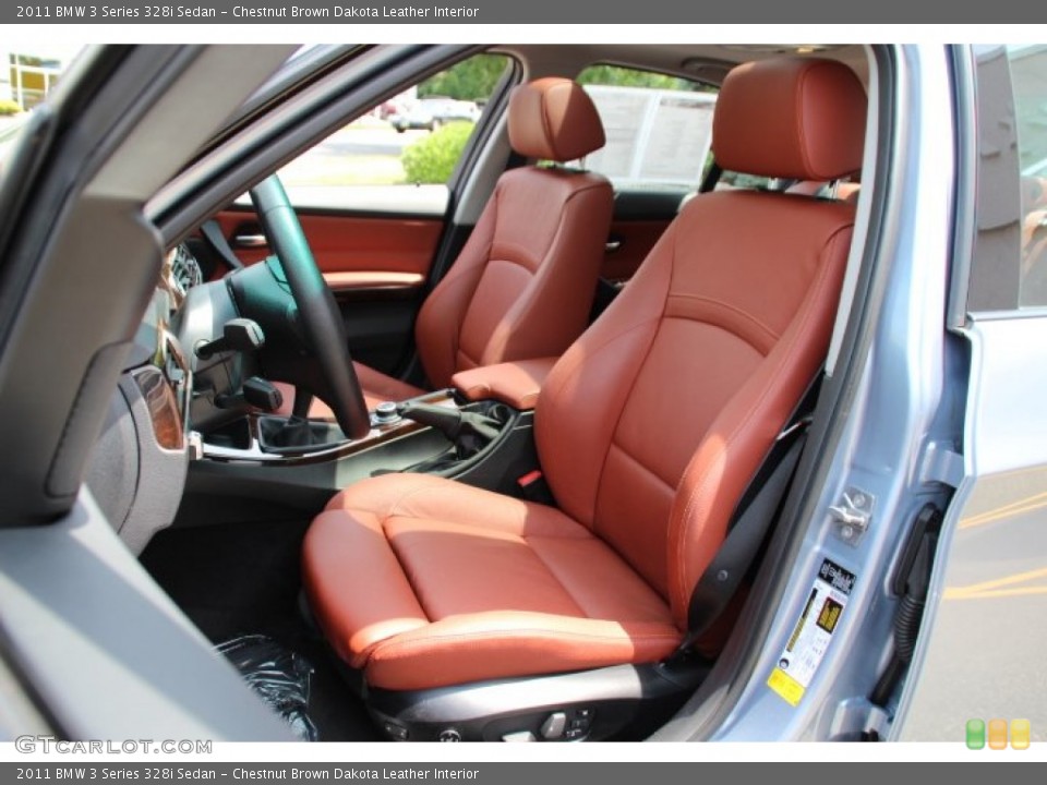 Chestnut Brown Dakota Leather Interior Front Seat for the 2011 BMW 3 Series 328i Sedan #94926687