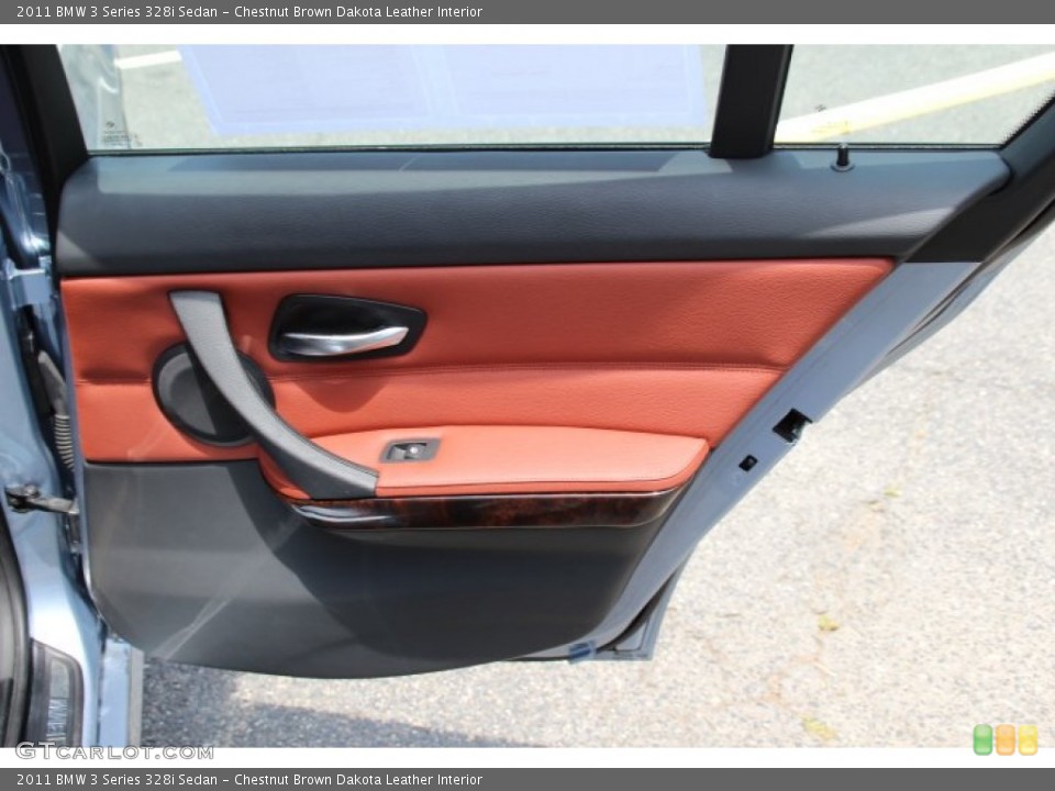 Chestnut Brown Dakota Leather Interior Door Panel for the 2011 BMW 3 Series 328i Sedan #94926936