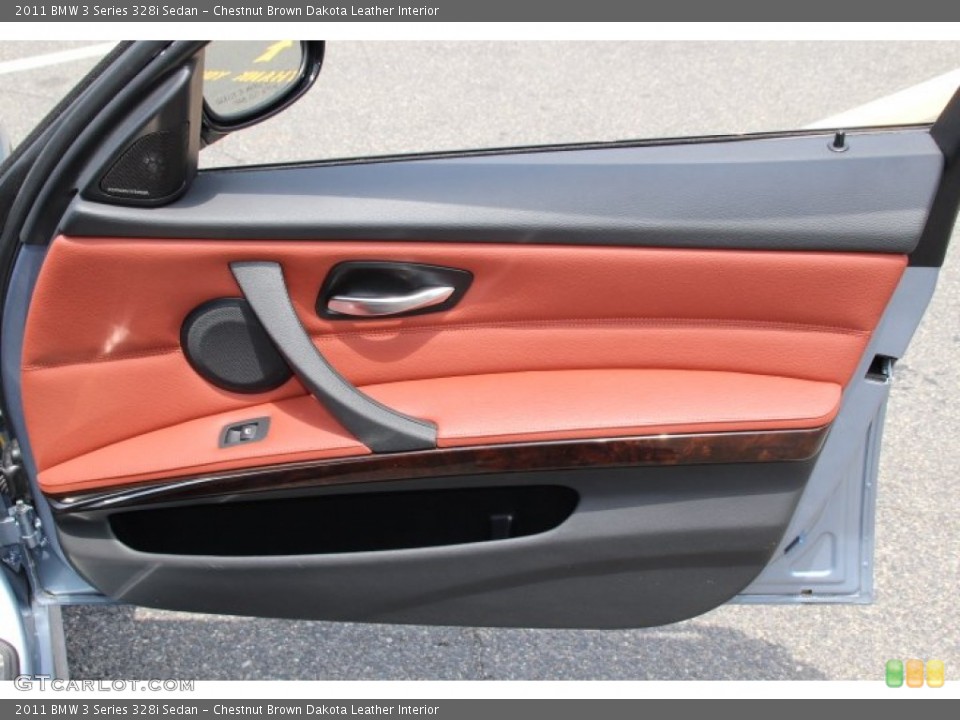 Chestnut Brown Dakota Leather Interior Door Panel for the 2011 BMW 3 Series 328i Sedan #94926987
