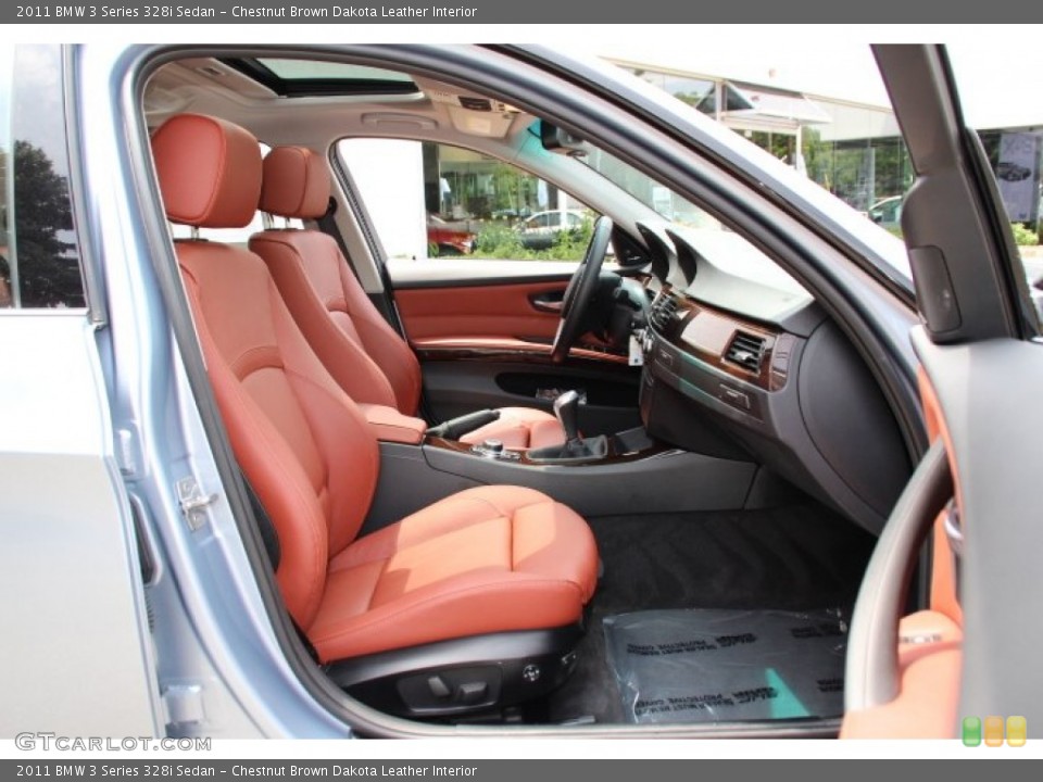 Chestnut Brown Dakota Leather Interior Front Seat for the 2011 BMW 3 Series 328i Sedan #94927035