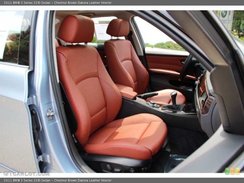 Chestnut Brown Dakota Leather Interior Front Seat for the 2011 BMW 3 Series 328i Sedan #94927056