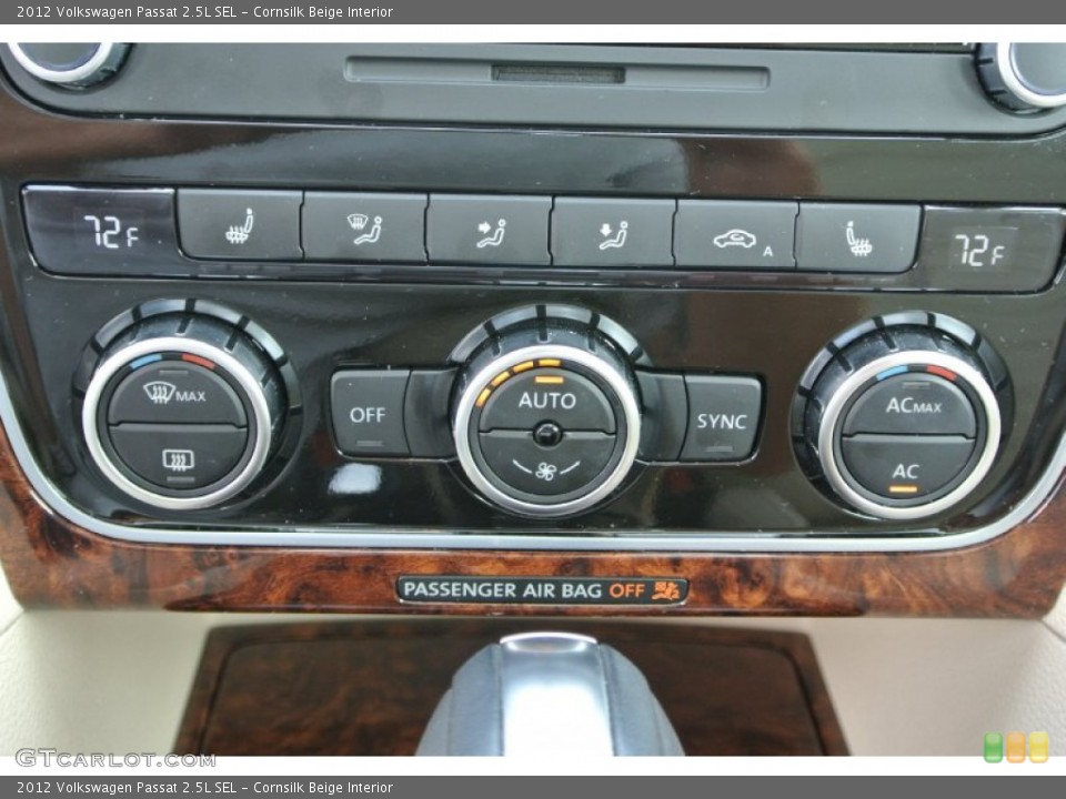 Cornsilk Beige Interior Controls for the 2012 Volkswagen Passat 2.5L SEL #94929828