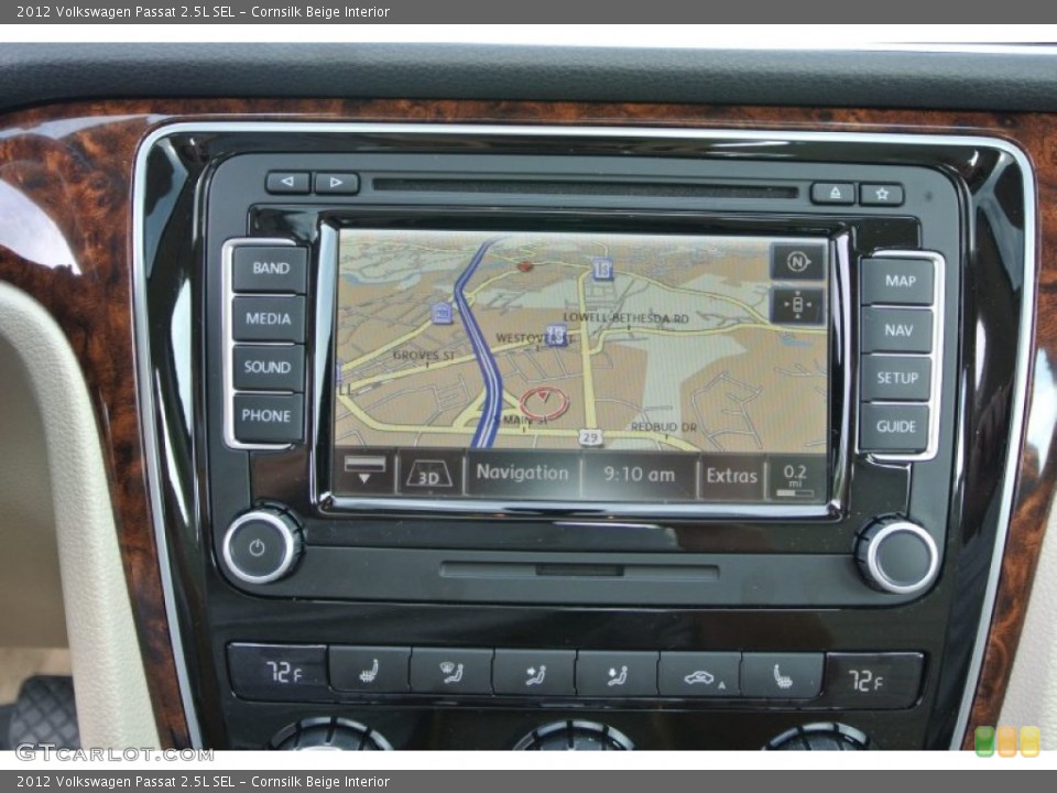Cornsilk Beige Interior Navigation for the 2012 Volkswagen Passat 2.5L SEL #94929849