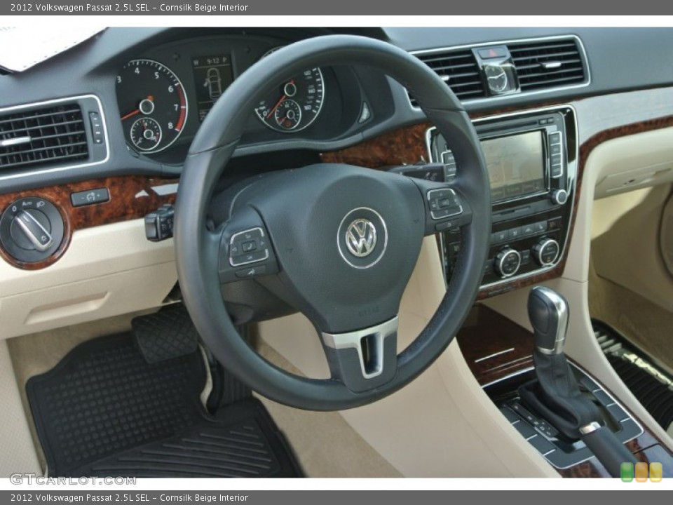 Cornsilk Beige Interior Dashboard for the 2012 Volkswagen Passat 2.5L SEL #94930085