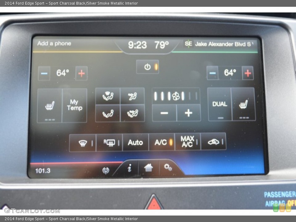 Sport Charcoal Black/Silver Smoke Metallic Interior Controls for the 2014 Ford Edge Sport #94944275