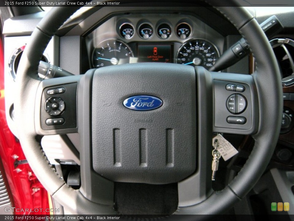 Black Interior Steering Wheel for the 2015 Ford F250 Super Duty Lariat Crew Cab 4x4 #94953494