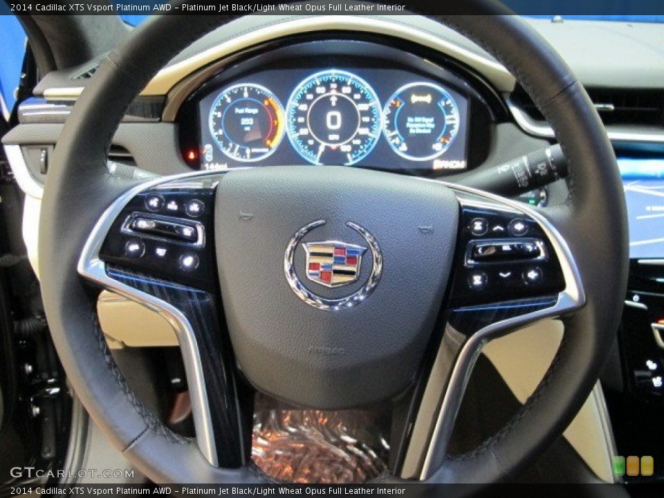 Platinum Jet Black/Light Wheat Opus Full Leather Interior Steering Wheel for the 2014 Cadillac XTS Vsport Platinum AWD #94960853