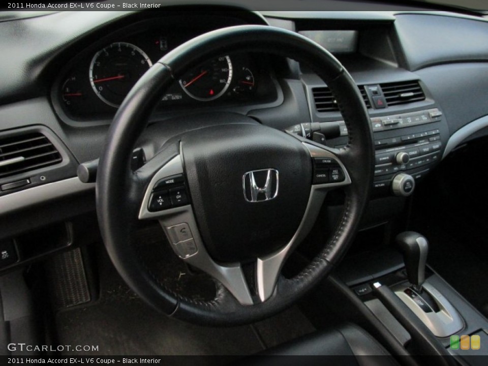 Black Interior Steering Wheel for the 2011 Honda Accord EX-L V6 Coupe #94961275
