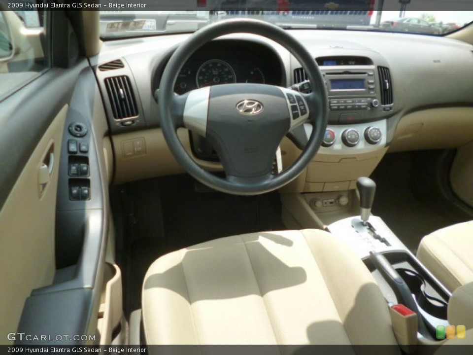 Beige 2009 Hyundai Elantra Interiors