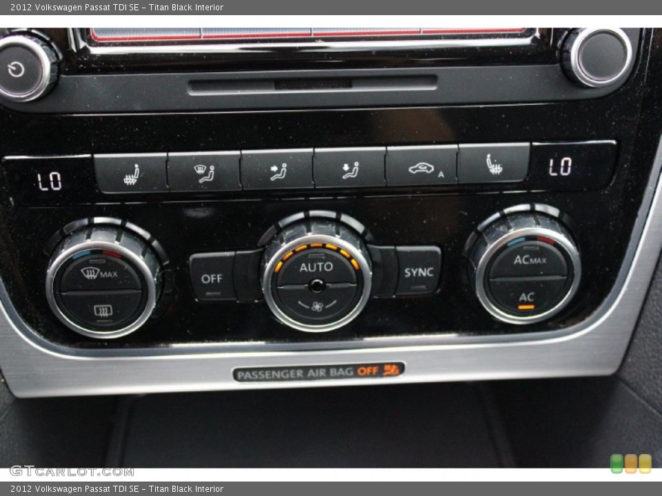 Titan Black Interior Controls for the 2012 Volkswagen Passat TDI SE #94981322