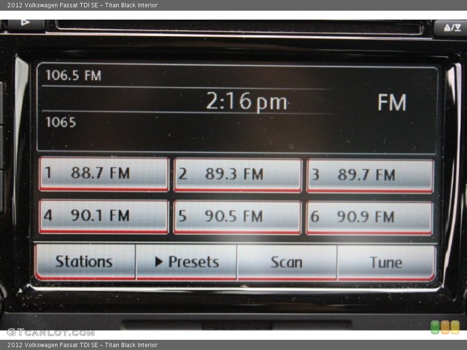 Titan Black Interior Audio System for the 2012 Volkswagen Passat TDI SE #94981363