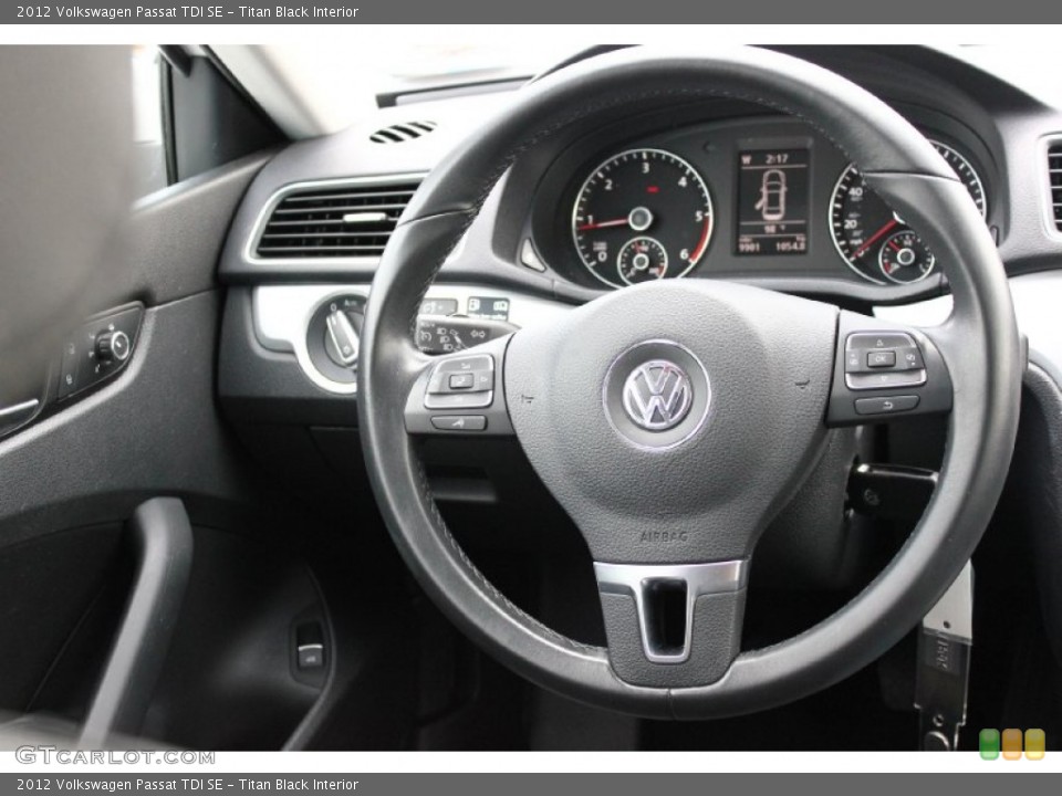 Titan Black Interior Steering Wheel for the 2012 Volkswagen Passat TDI SE #94981601