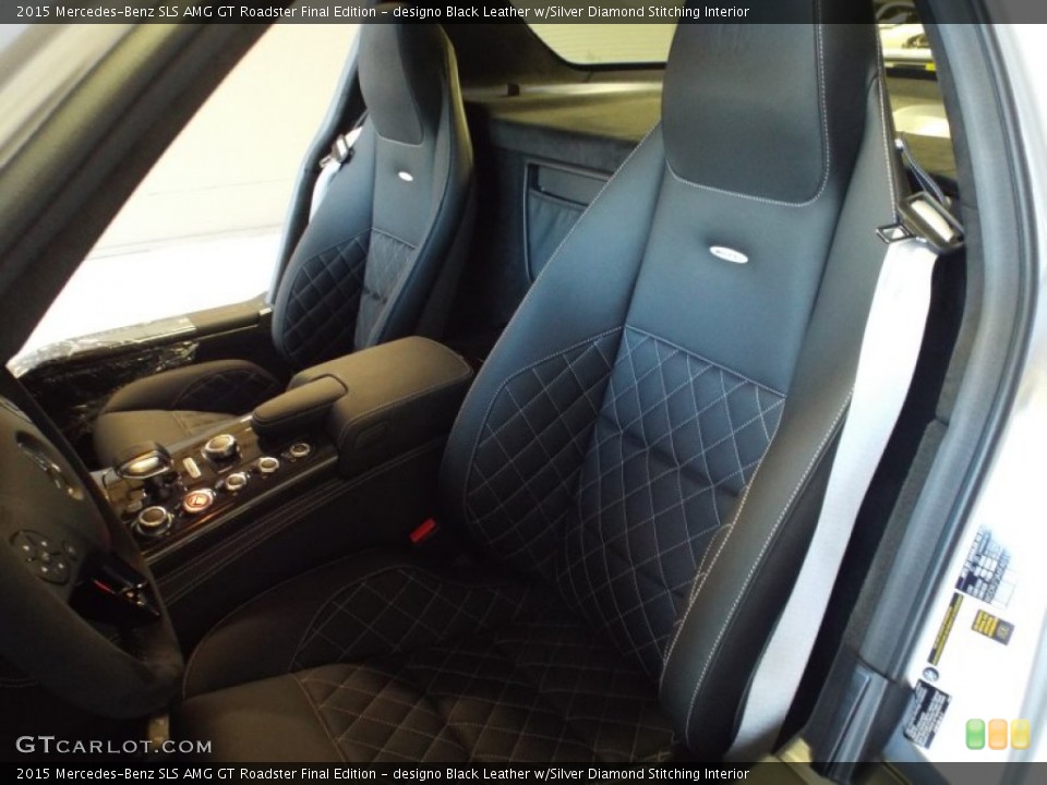 designo Black Leather w/Silver Diamond Stitching 2015 Mercedes-Benz SLS Interiors