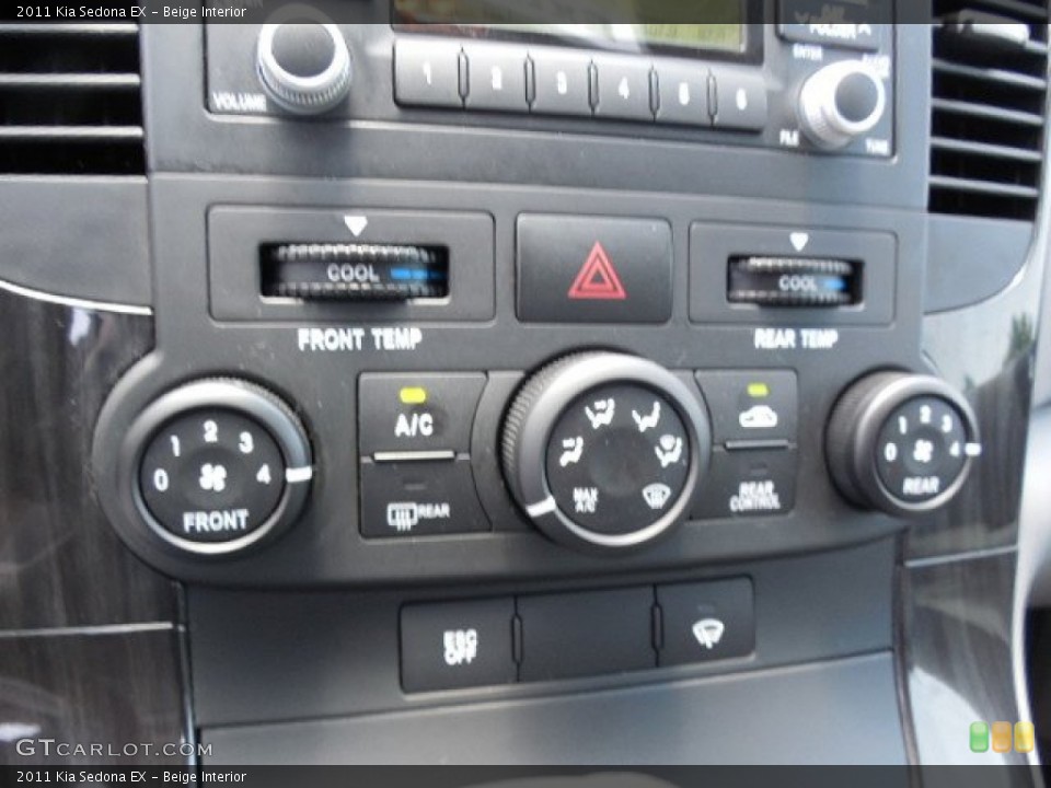Beige Interior Controls for the 2011 Kia Sedona EX #95022220