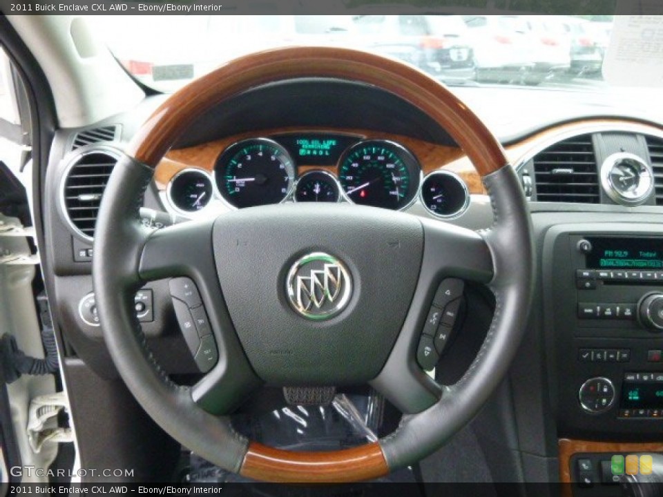 Ebony/Ebony Interior Steering Wheel for the 2011 Buick Enclave CXL AWD #95028727