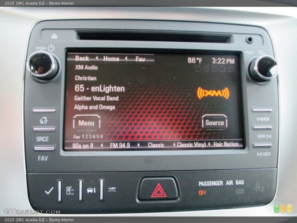 Ebony Interior Controls for the 2015 GMC Acadia SLE #95041477