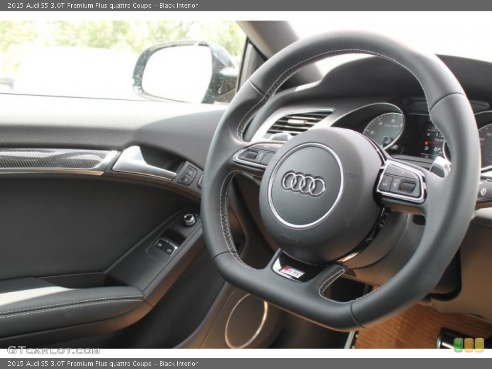 Black Interior Steering Wheel for the 2015 Audi S5 3.0T Premium Plus quattro Coupe #95068095