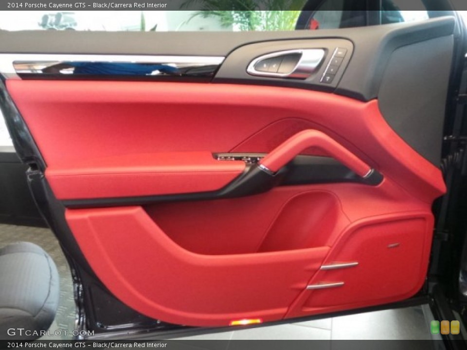 Black/Carrera Red Interior Door Panel for the 2014 Porsche Cayenne GTS #95070084