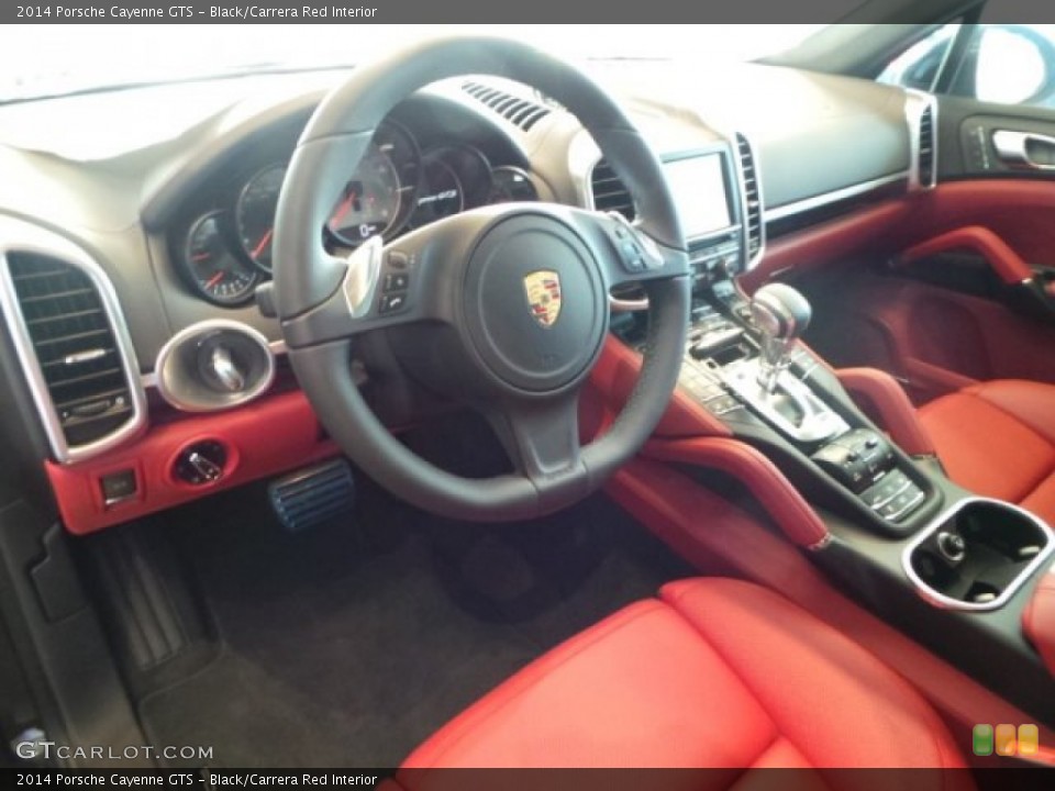 Black/Carrera Red 2014 Porsche Cayenne Interiors