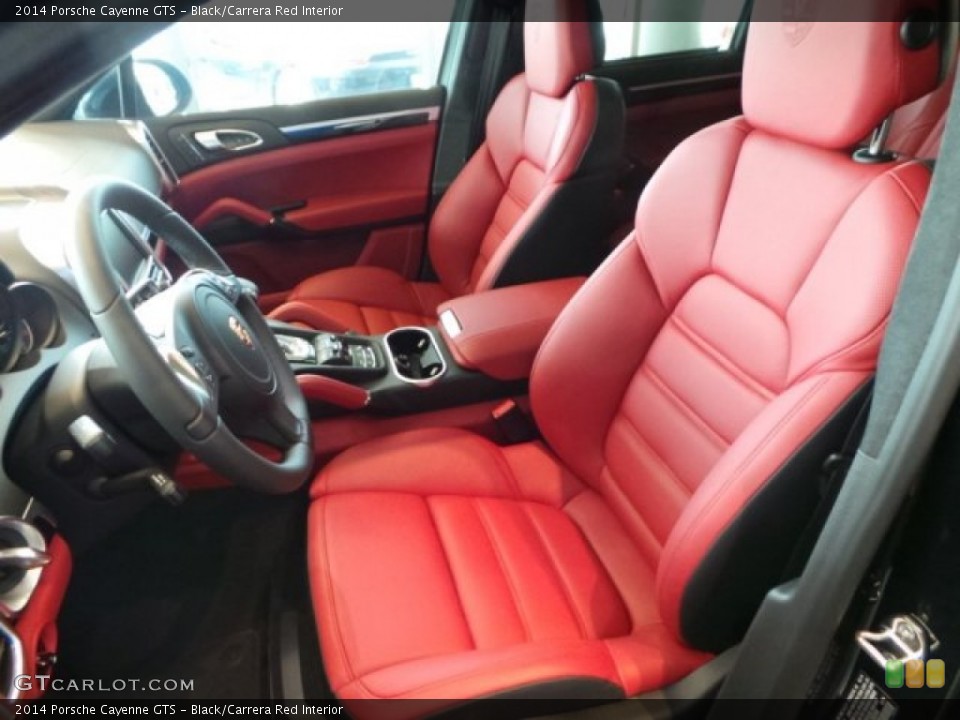 Black/Carrera Red Interior Front Seat for the 2014 Porsche Cayenne GTS #95070145