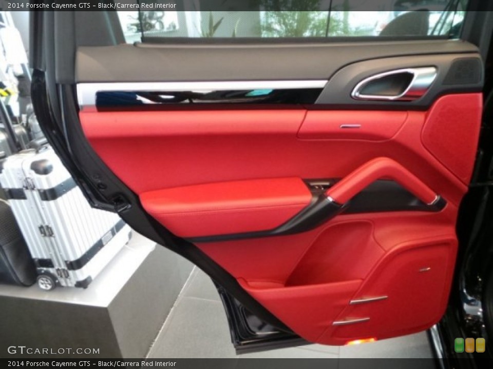 Black/Carrera Red Interior Door Panel for the 2014 Porsche Cayenne GTS #95070330