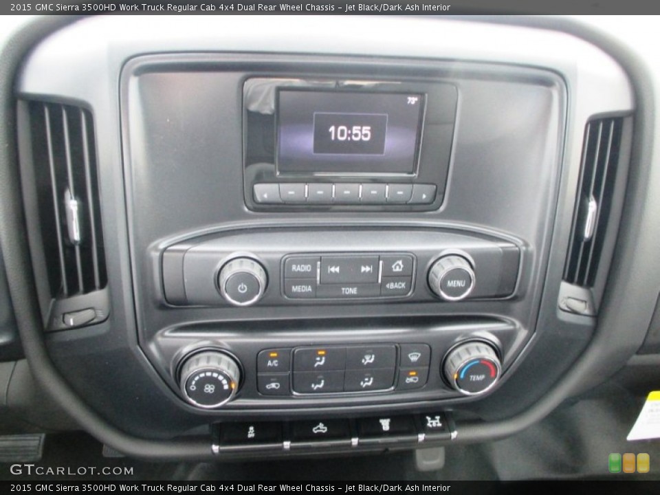 Jet Black/Dark Ash Interior Controls for the 2015 GMC Sierra 3500HD Work Truck Regular Cab 4x4 Dual Rear Wheel Chassis #95077527