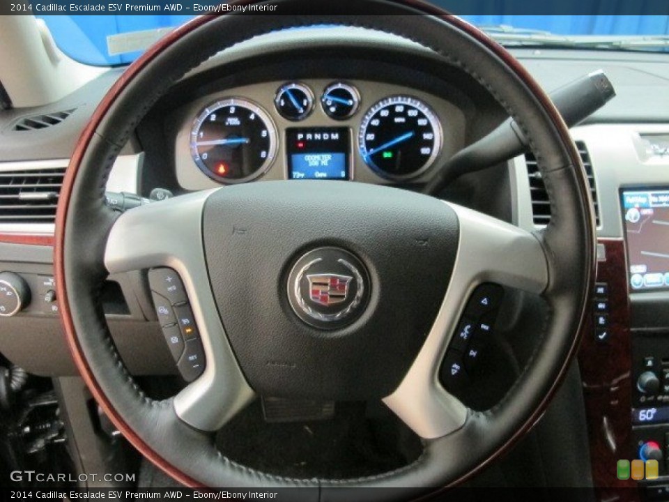 Ebony/Ebony Interior Steering Wheel for the 2014 Cadillac Escalade ESV Premium AWD #95091153
