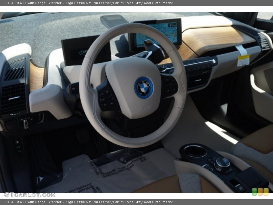 Giga Cassia Natural Leather/Carum Spice Grey Wool Cloth Interior Dashboard for the 2014 BMW i3 with Range Extender #95105250